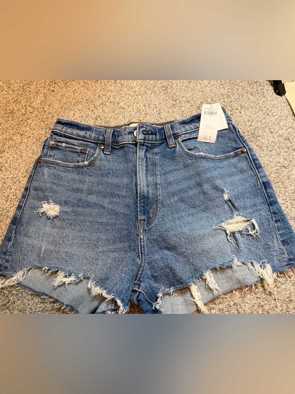 Abercrombie & Fitch Distressed Blue Denim Cutoff Shorts